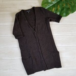Eileen Fisher Brown Long Cardigan Italian Knit